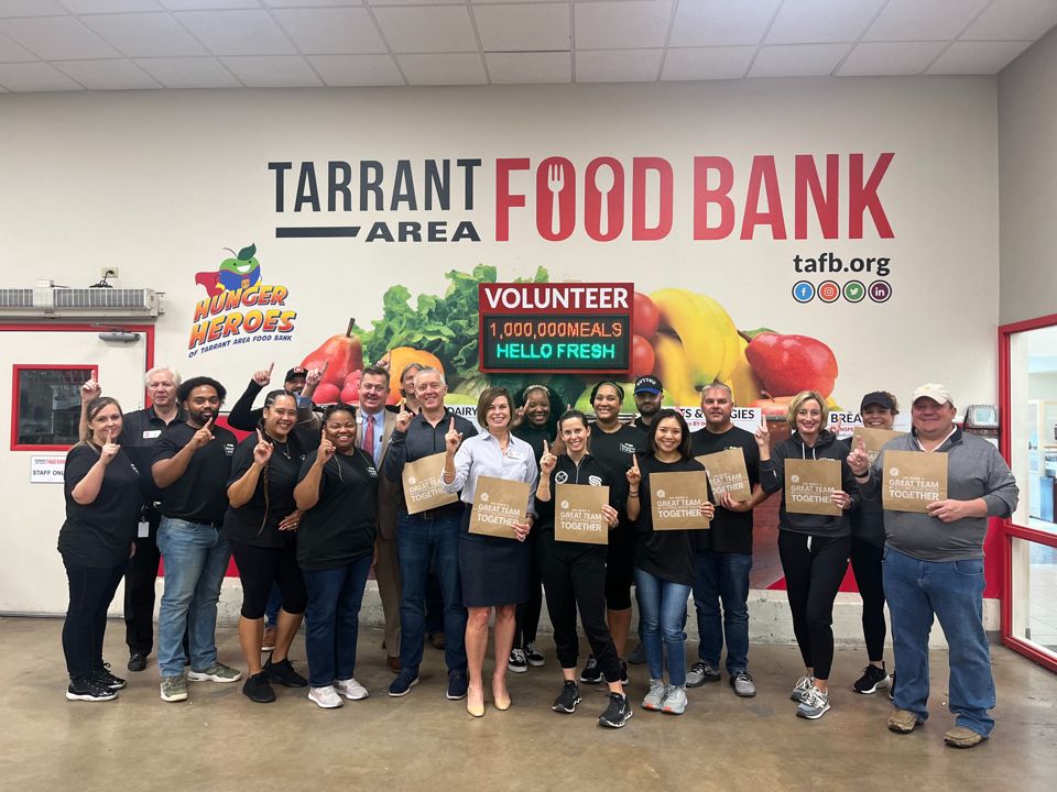 Tarrant Area Food Bank celebrates 1M meals donated with HelloFresh.