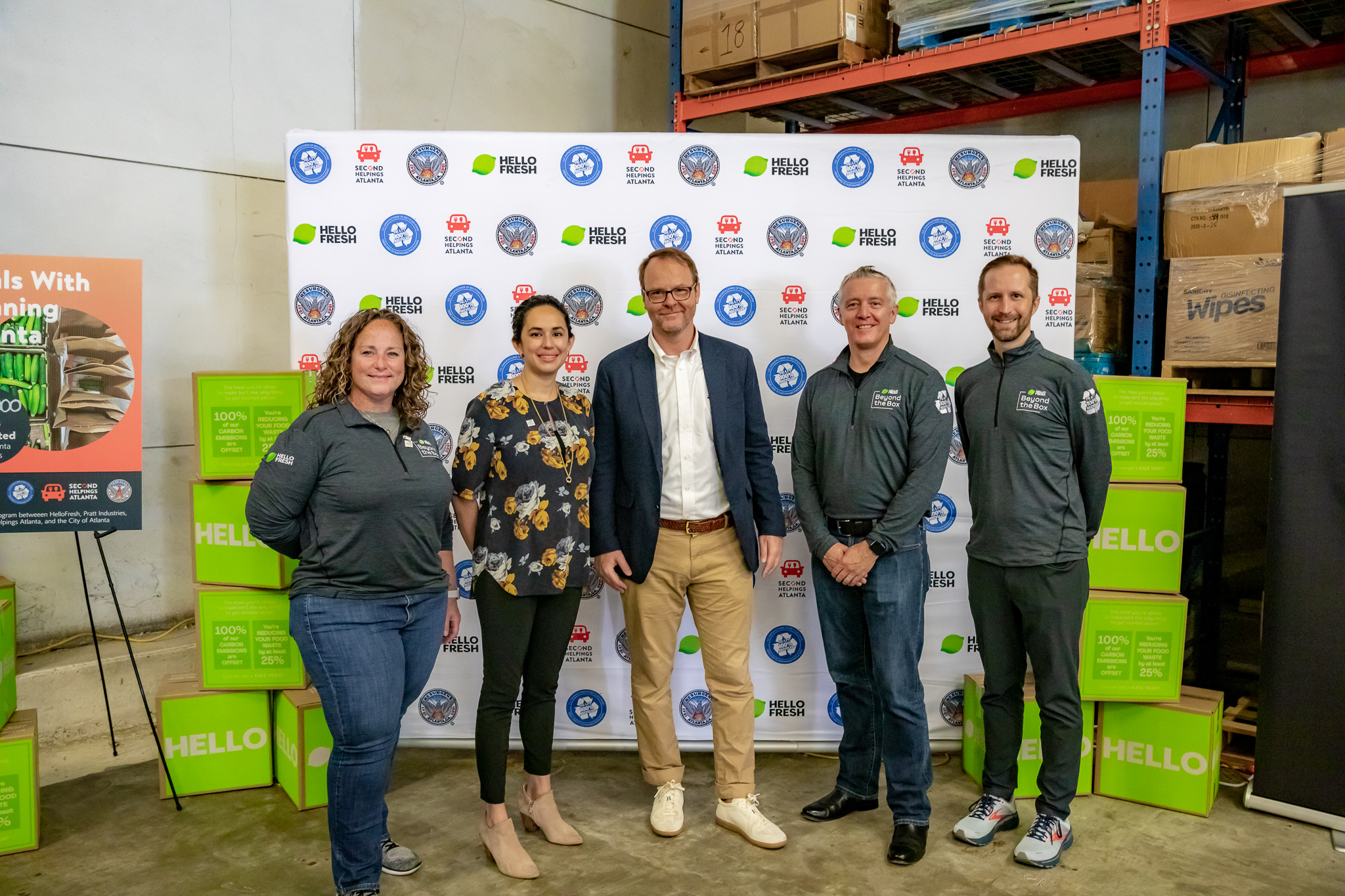 Jeff and HelloFresh leaders at an event with Second Helpings Atlanta.