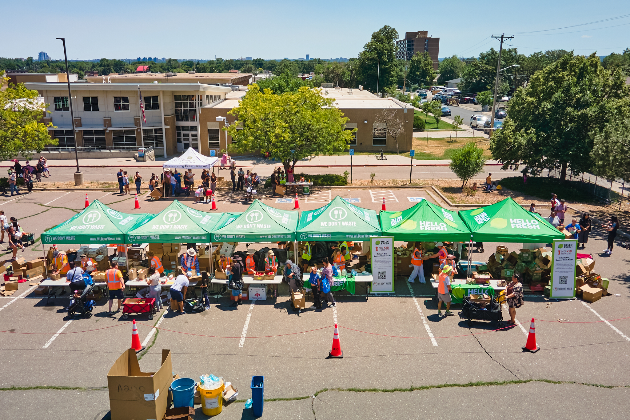 HelloFresh team hands out meals in partnership with No Kid Hungry during their summer road trip to fight childhood hunger