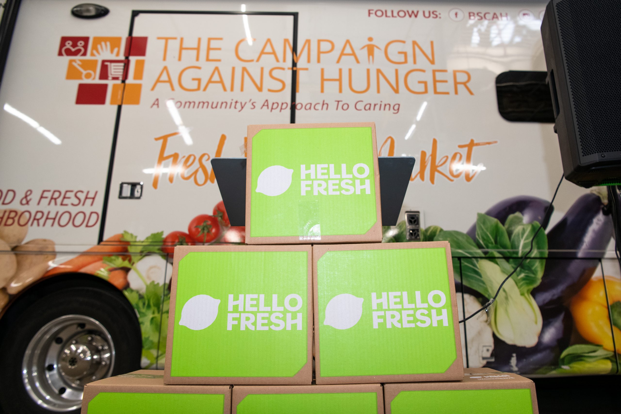 HelloFresh meal kits preparing for distribution.