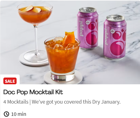 HelloFresh's new line of mocktails designed for Dry January feature Poppi Soda.