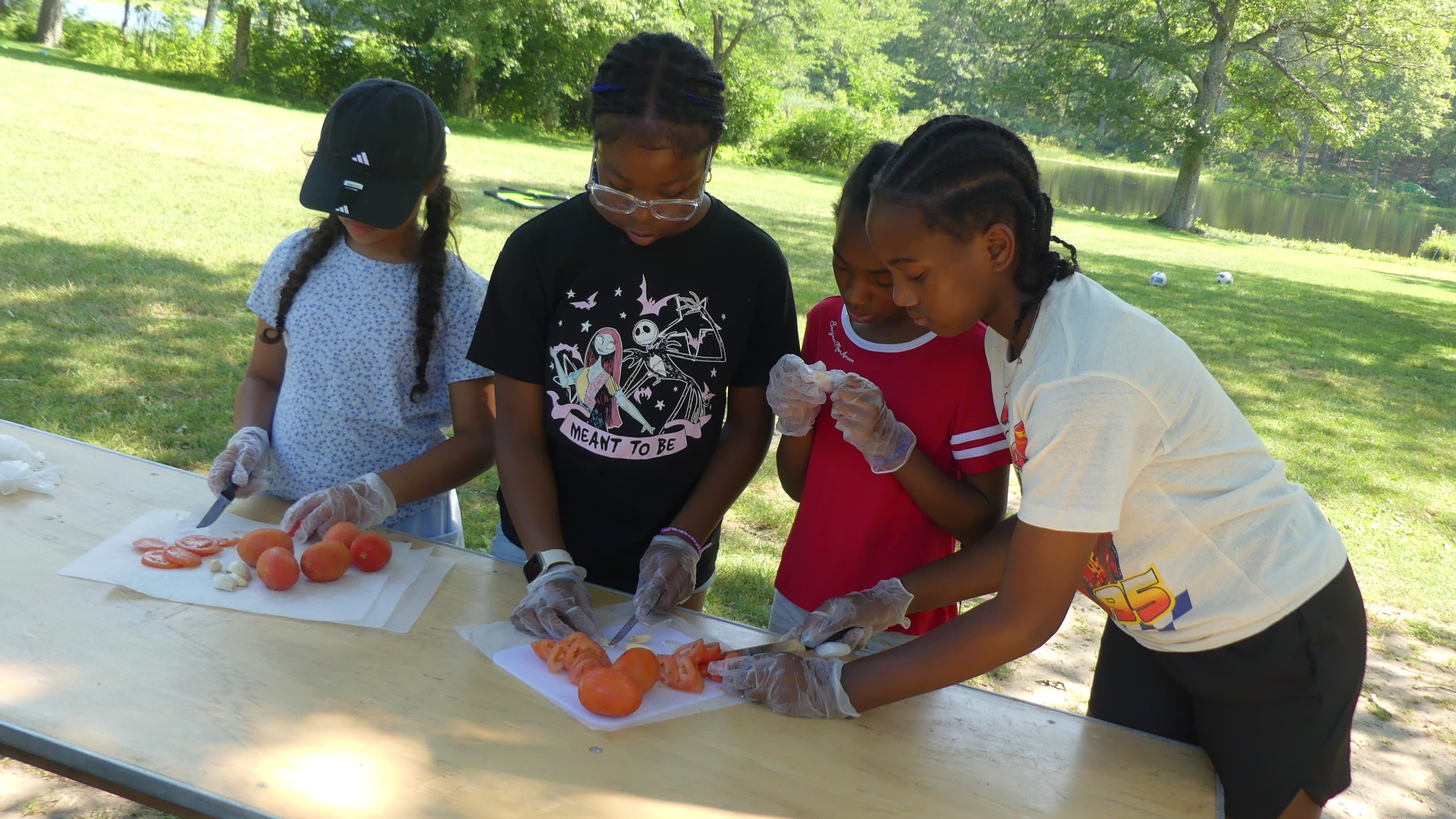 kids cook at summer program