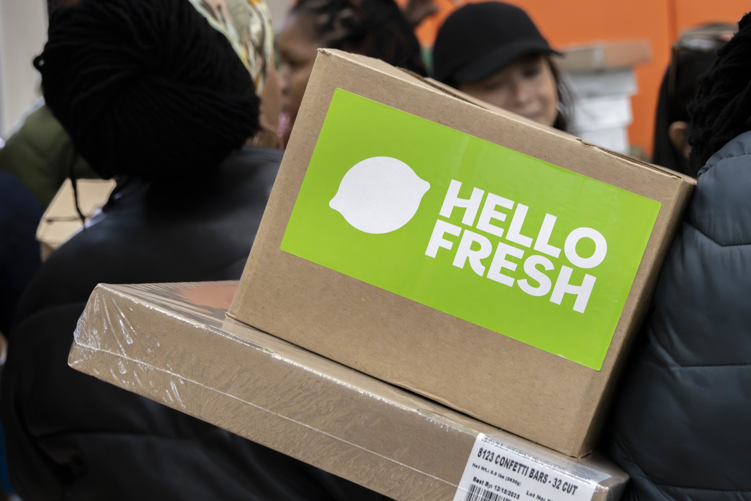 HelloFresh boxes ready for distribution to Newark families.