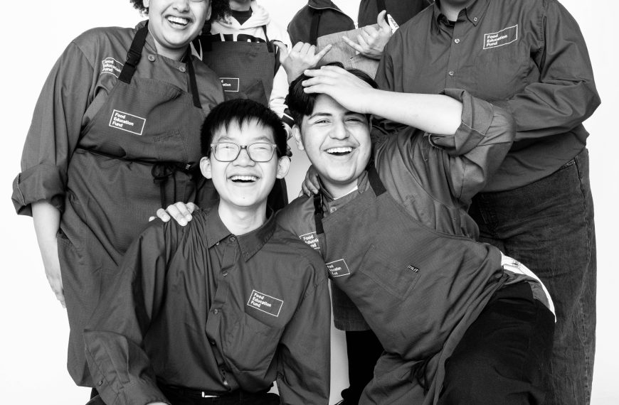 a group of culinary students black and white photo