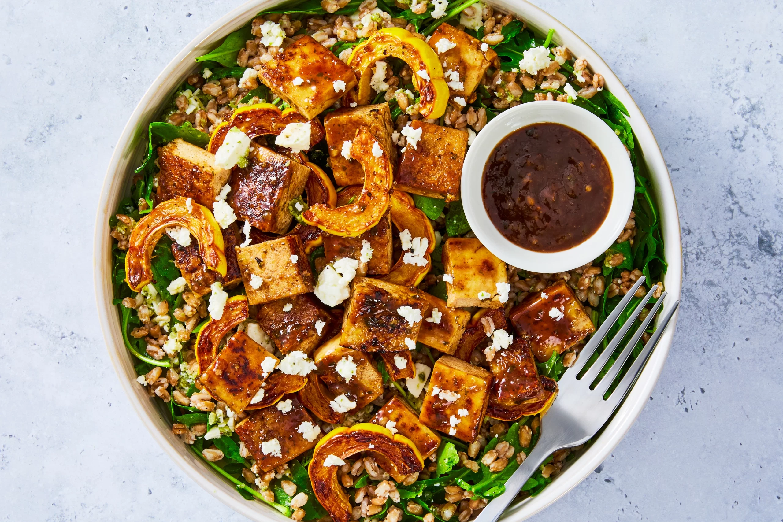 bowl of salad with squash